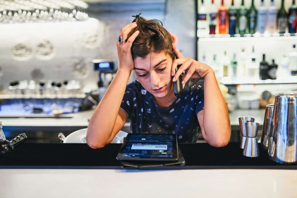 Frustrated employees trying to resolve an internet problem