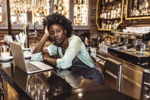 Frustrated employee due to internet outage at the restaurant